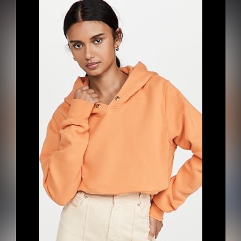 A.L.C Sonia hooded sweatshirt in tomato cream, size small